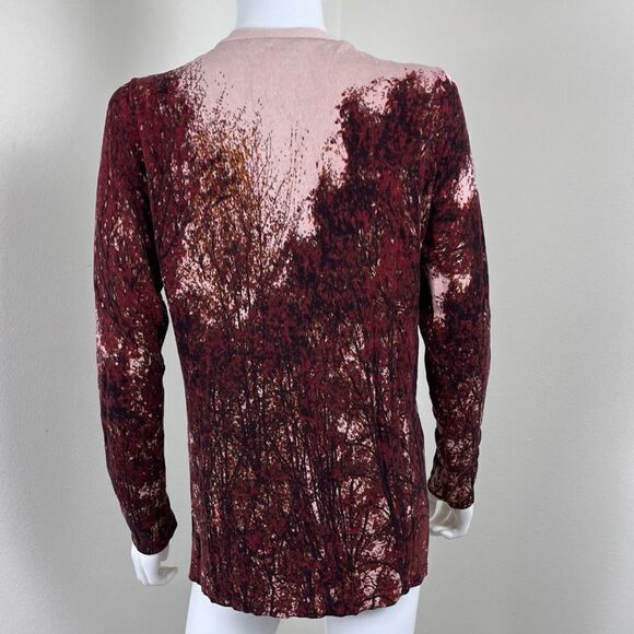 Kenneth Cole Women Size M Purple Pink Silk Knit Cardigan Sweater Button Office - Picture 5 of 15